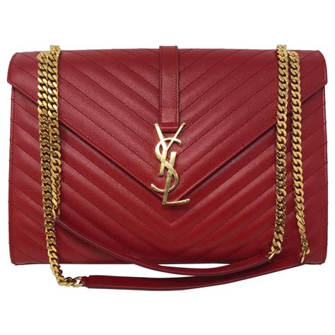 red ysl chain bag|YSL cross shoulder bag.